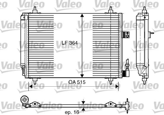 Valeo 814066 - Конденсатор, кондиціонер autocars.com.ua