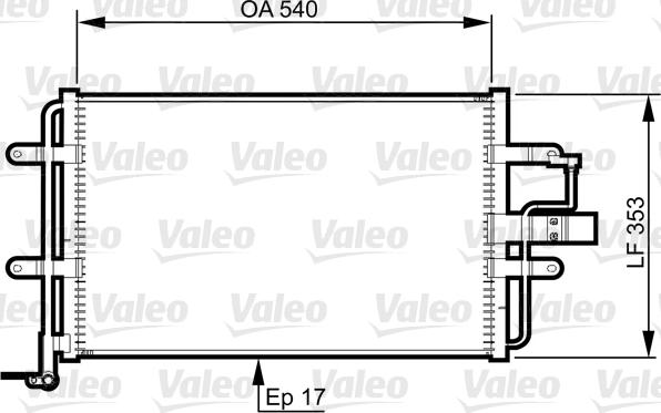 Valeo 814357 - Конденсатор, кондиціонер autocars.com.ua