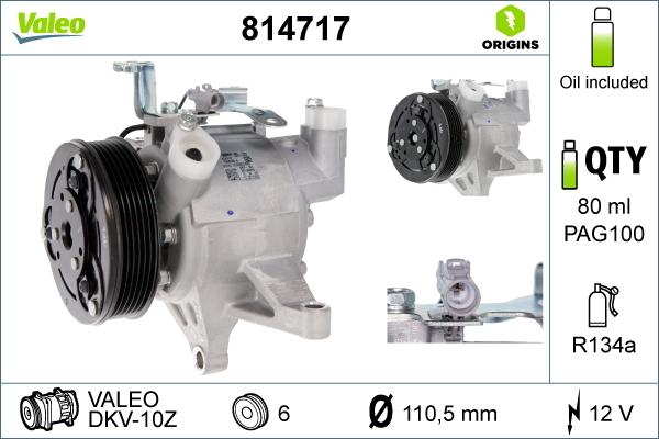 Valeo 814717 - Компрессор кондиционера avtokuzovplus.com.ua