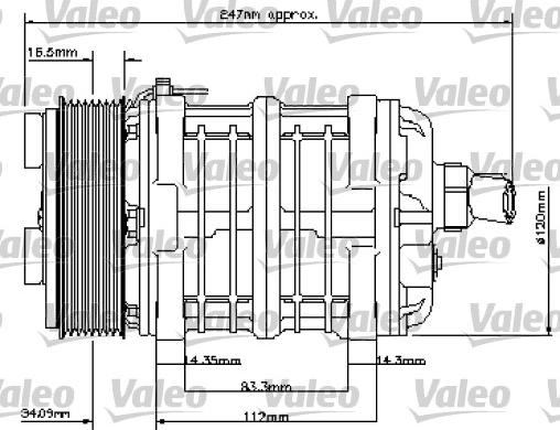 Valeo 815818 - Компресор, кондиціонер autocars.com.ua