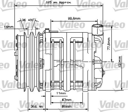 Valeo 815820 - Компресор, кондиціонер autocars.com.ua