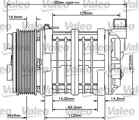 Valeo 815835 - Компресор, кондиціонер autocars.com.ua