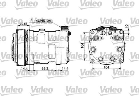 Valeo 815876 - Компресор, кондиціонер autocars.com.ua