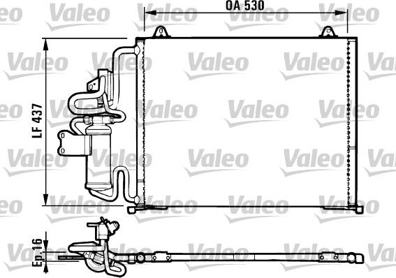 Valeo 816987 - Конденсатор, кондиціонер autocars.com.ua