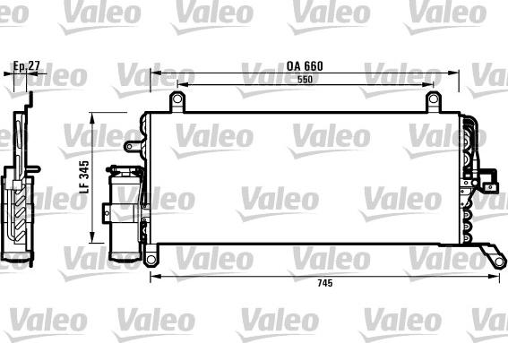 Valeo 817050 - Конденсатор, кондиціонер autocars.com.ua