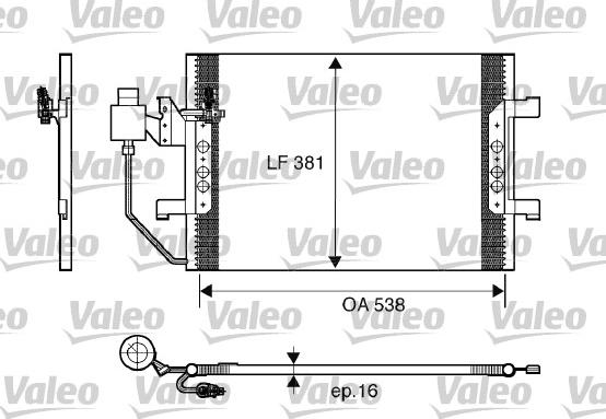 Valeo 817504 - Конденсатор, кондиціонер autocars.com.ua