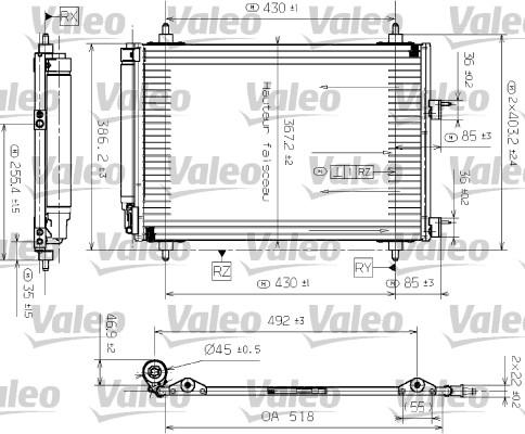 Valeo 817524 - Конденсатор, кондиціонер autocars.com.ua