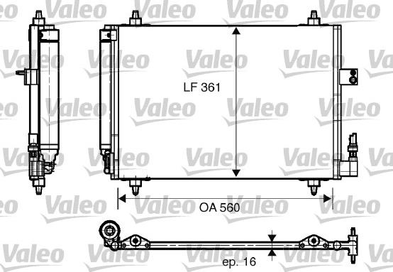 Valeo 817824 - Конденсатор, кондиціонер autocars.com.ua