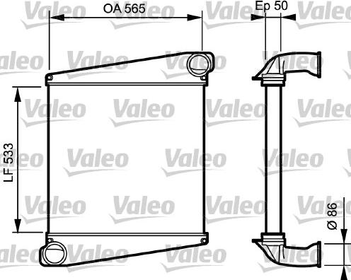 Valeo 818871 - Интеркулер, теплообменник турбины avtokuzovplus.com.ua