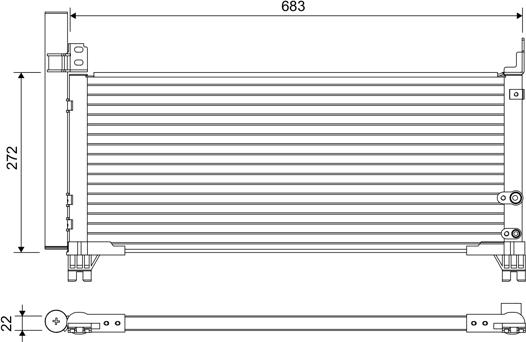 VALEO 822664 - Конденсатор, кондиціонер autocars.com.ua