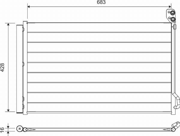 VALEO 822756 - Конденсатор, кондиціонер autocars.com.ua