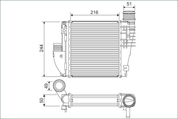 Valeo 822927 - Интеркулер, теплообменник турбины avtokuzovplus.com.ua