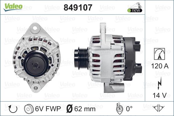 Valeo 849107 - Генератор autocars.com.ua