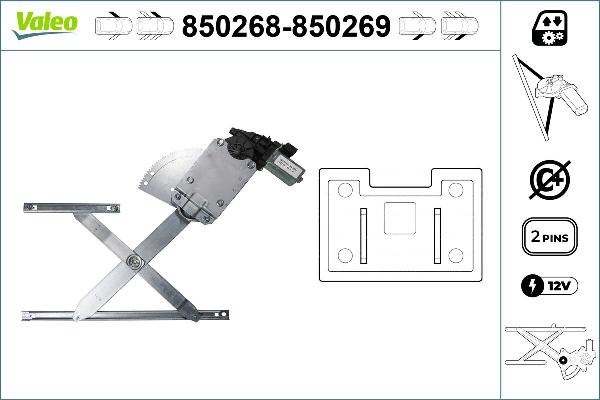 VALEO 850268 - Підйомний пристрій для вікон autocars.com.ua