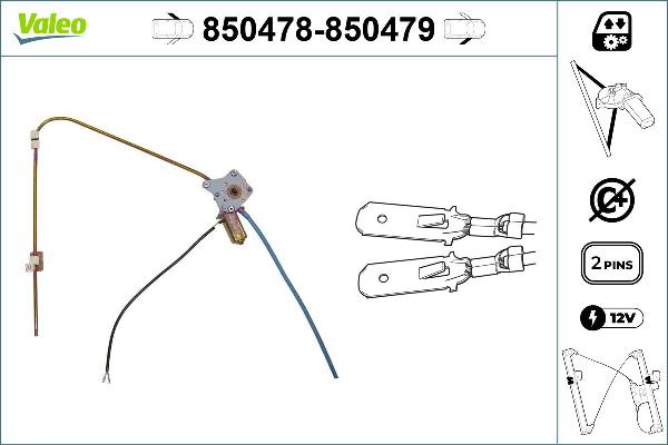 VALEO 850478 - Підйомний пристрій для вікон autocars.com.ua