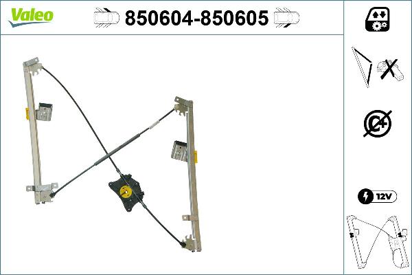 VALEO 850604 - Підйомний пристрій для вікон autocars.com.ua