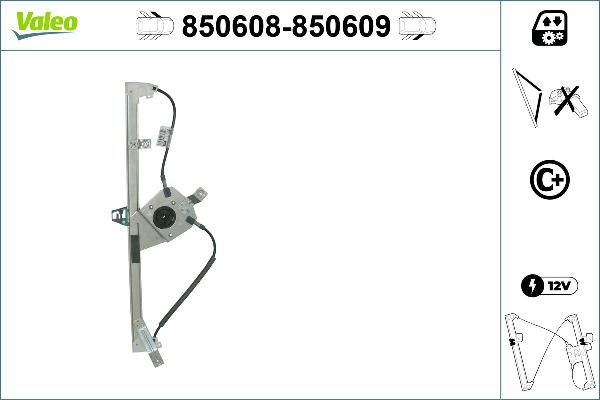 VALEO 850608 - Підйомний пристрій для вікон autocars.com.ua
