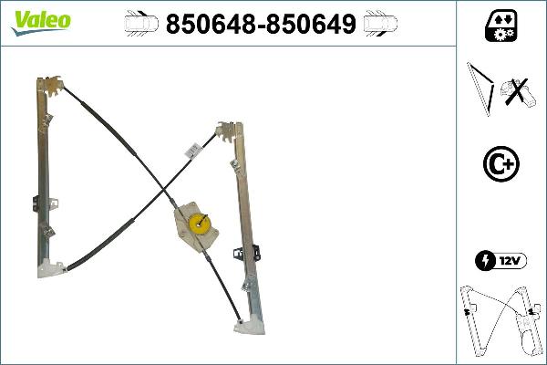 VALEO 850648 - Підйомний пристрій для вікон autocars.com.ua