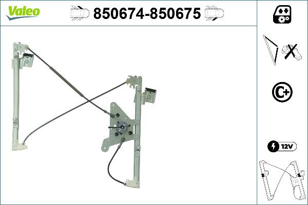 VALEO 850674 - Підйомний пристрій для вікон autocars.com.ua