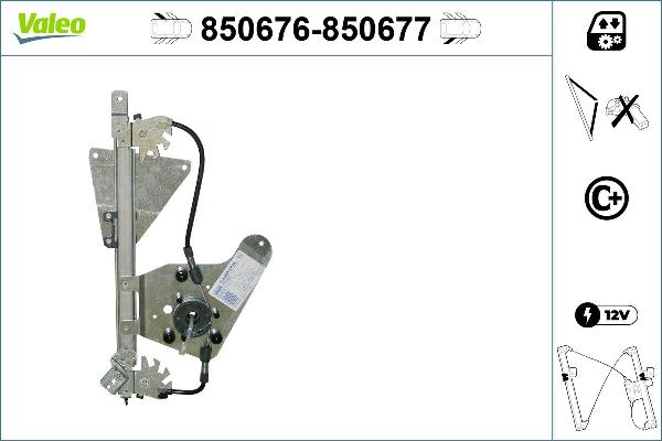 VALEO 850676 - Підйомний пристрій для вікон autocars.com.ua