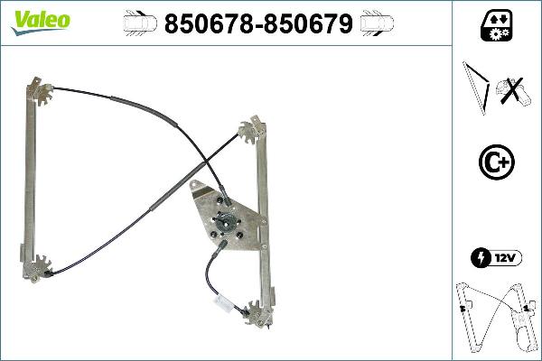 VALEO 850678 - Підйомний пристрій для вікон autocars.com.ua