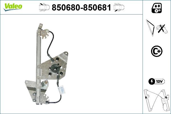 VALEO 850680 - Підйомний пристрій для вікон autocars.com.ua