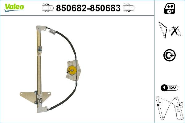 VALEO 850682 - Підйомний пристрій для вікон autocars.com.ua
