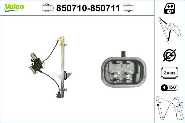 VALEO 850710 - Підйомний пристрій для вікон autocars.com.ua
