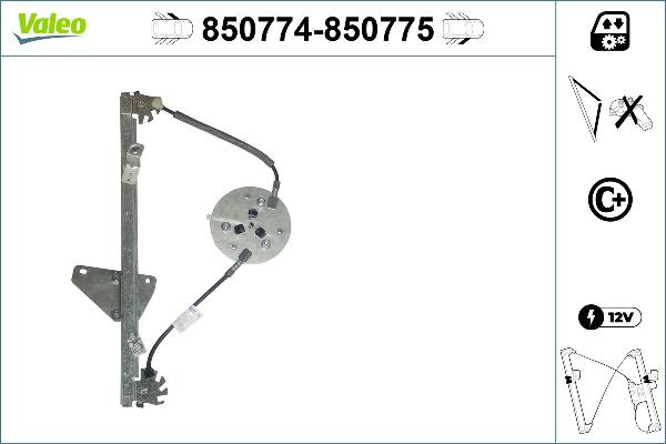 VALEO 850774 - Підйомний пристрій для вікон autocars.com.ua