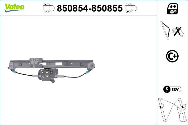 VALEO 850854 - Підйомний пристрій для вікон autocars.com.ua