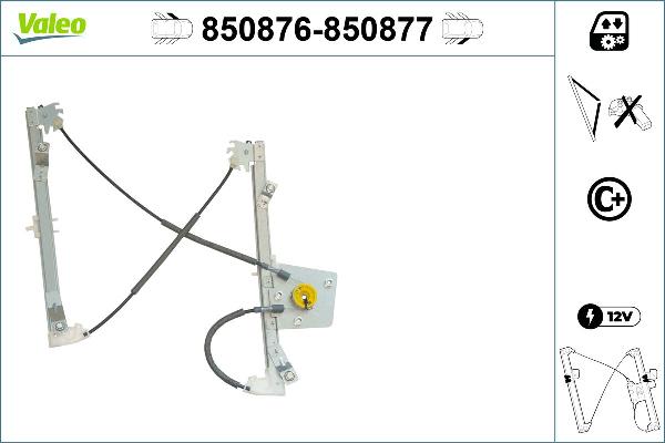 VALEO 850876 - Підйомний пристрій для вікон autocars.com.ua
