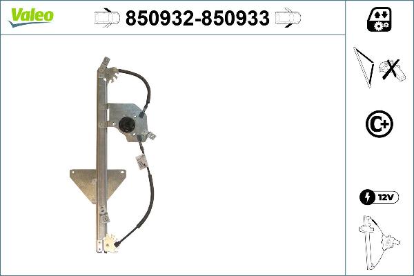 VALEO 850932 - Підйомний пристрій для вікон autocars.com.ua