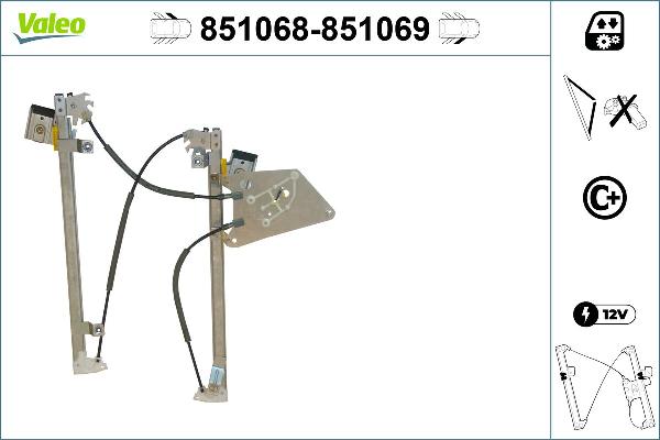 VALEO 851068 - Підйомний пристрій для вікон autocars.com.ua