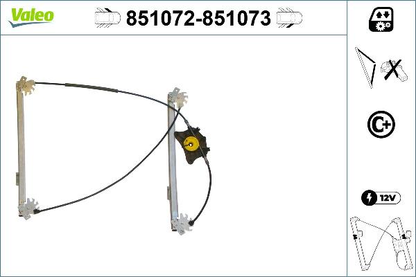 VALEO 851072 - Підйомний пристрій для вікон autocars.com.ua