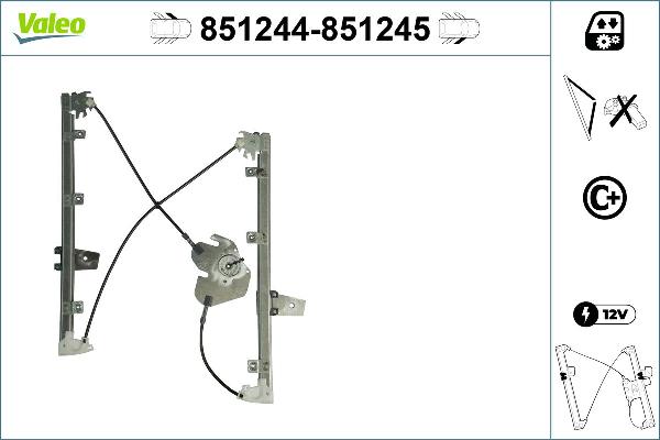 VALEO 851244 - Підйомний пристрій для вікон autocars.com.ua