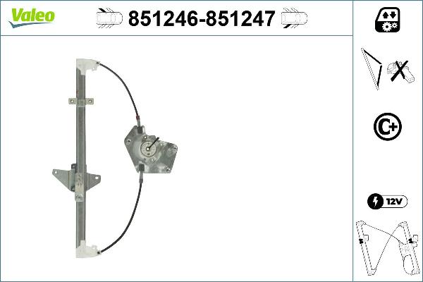 VALEO 851246 - Підйомний пристрій для вікон autocars.com.ua