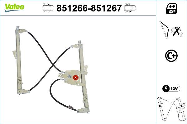 VALEO 851266 - Підйомний пристрій для вікон autocars.com.ua