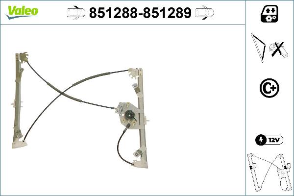 VALEO 851288 - Підйомний пристрій для вікон autocars.com.ua