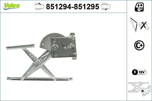 VALEO 851294 - Підйомний пристрій для вікон autocars.com.ua