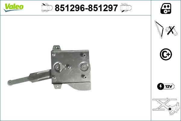 VALEO 851296 - Підйомний пристрій для вікон autocars.com.ua