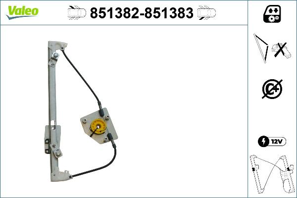 VALEO 851382 - Підйомний пристрій для вікон autocars.com.ua