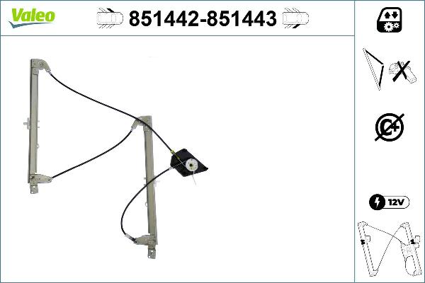 VALEO 851442 - Підйомний пристрій для вікон autocars.com.ua
