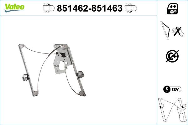 VALEO 851462 - Підйомний пристрій для вікон autocars.com.ua