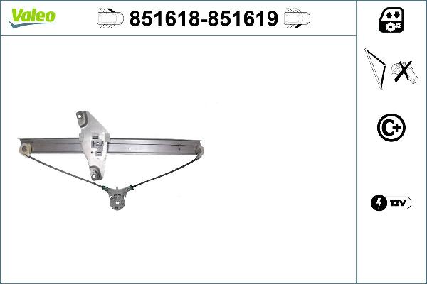 VALEO 851618 - Підйомний пристрій для вікон autocars.com.ua