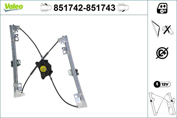 VALEO 851742 - Підйомний пристрій для вікон autocars.com.ua