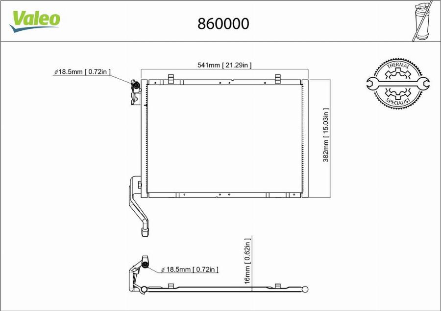 Valeo 860000 - Конденсатор, кондиціонер autocars.com.ua