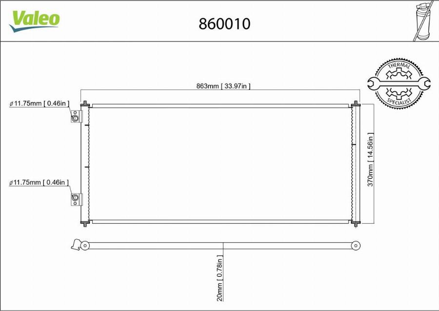 Valeo 860010 - Конденсатор кондиционера avtokuzovplus.com.ua