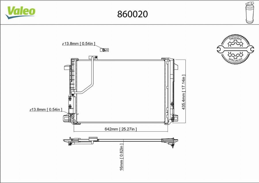 Valeo 860020 - Конденсатор кондиционера autodnr.net