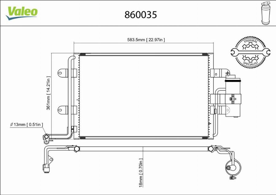 Valeo 860035 - Конденсатор кондиционера autodnr.net