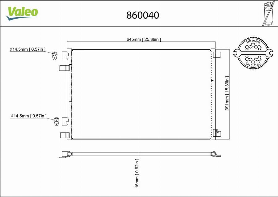 Valeo 860040 - Конденсатор кондиционера autodnr.net